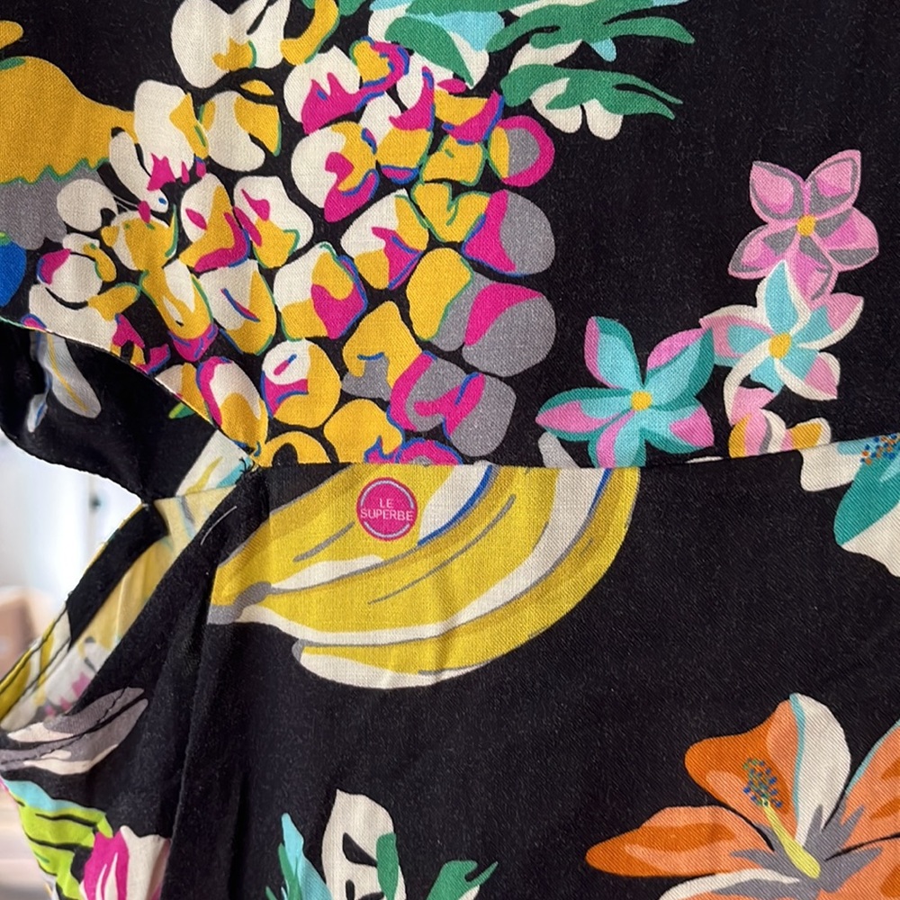 Le‎ Superbe Pineapple Button Up Maxi Dress NWT Size 6 - Picture 14 of 16